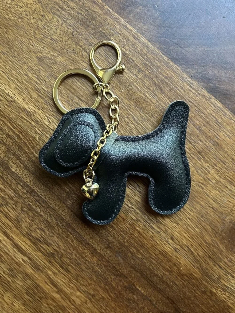 New PUPPY LOVE Bag Charm, Key Ring, Black